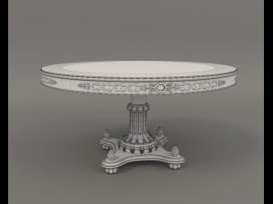 European Style Dining Table and Chairs 12 3D मॉडल