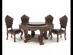 Classic Dining Table and Chairs 16 3Dモデル