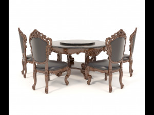 Classic Dining Table and Chairs 16 Modello 3D