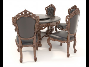 Classic Dining Table and Chairs 16 Modello 3D