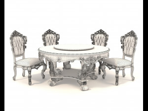 Classic Dining Table and Chairs 16 Modello 3D