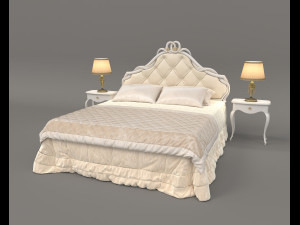 European Style Bed Set 14 3D Model