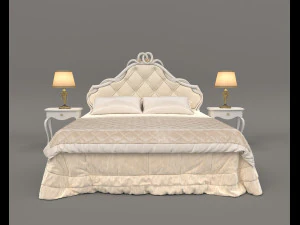 European Style Bed Set 14 3D Model
