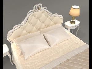 European Style Bed Set 14 3D Model