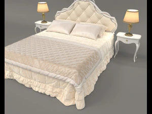 European Style Bed Set 14 3D Model