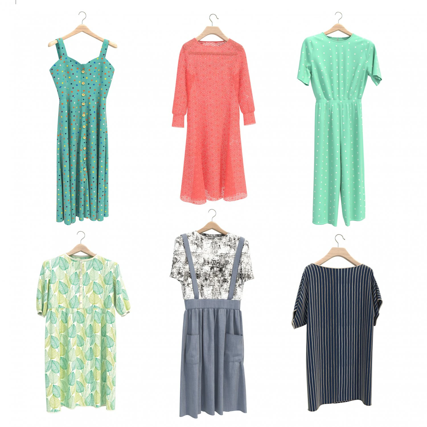 Clothing on Hanger 8 3D Model .c4d .max .obj .3ds .fbx .stl .blend