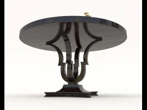 European Style Dining Table and Chairs 13 3D Model