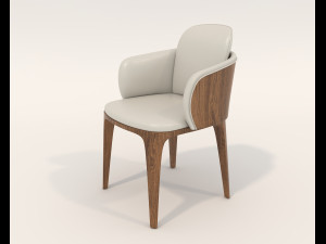 Contemporary Style Dining Table and Chairs 2 3D 모델