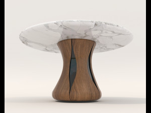Contemporary Style Dining Table and Chairs 2 3D 모델