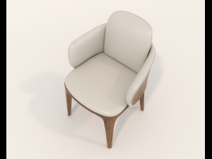 Contemporary Style Dining Table and Chairs 2 3D 모델