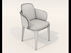 Contemporary Style Dining Table and Chairs 2 3D 모델