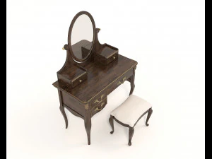 European Style Dressing Table 6 3D Model