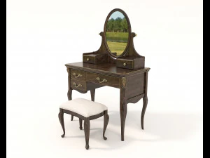 European Style Dressing Table 6 3D Model