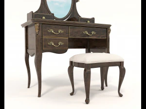 European Style Dressing Table 6 3D Model