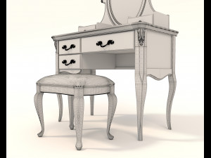 European Style Dressing Table 6 3D-Modell