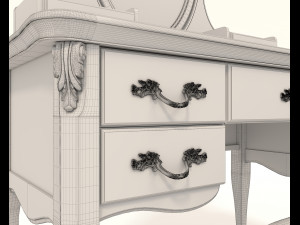 European Style Dressing Table 6 3D-Modell