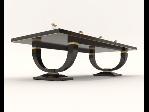 European Style Dining Table and Chairs 14 Model 3D