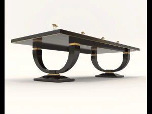 European Style Dining Table and Chairs 14 3D Model