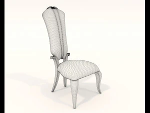 European Style Dining Table and Chairs 14 3D Model