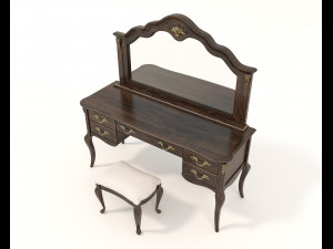 European Style Dressing Table 7 Modèle 3D
