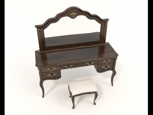 European Style Dressing Table 7 Modèle 3D