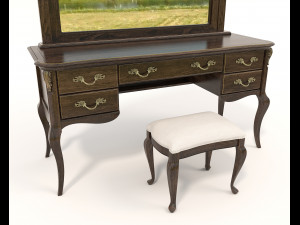European Style Dressing Table 7 Modèle 3D
