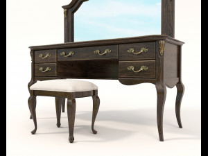 European Style Dressing Table 7 Modèle 3D