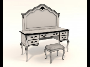 European Style Dressing Table 7 Modèle 3D