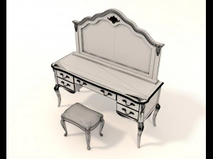 European Style Dressing Table 7 3D Model