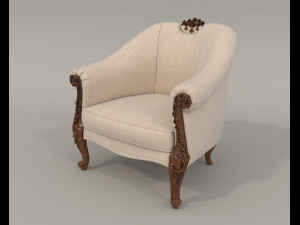 Classic Coffee Table and Armchairs 9 Modello 3D