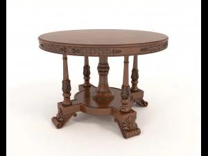 Classic Coffee Table and Armchairs 11 3D Model