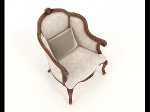 Classic Coffee Table and Armchairs 11 3D Model