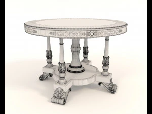 Classic Coffee Table and Armchairs 11 3D Model