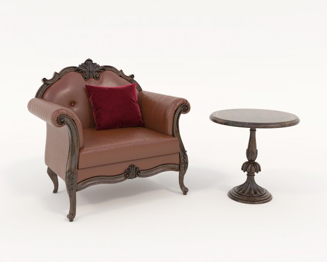Classic Coffee Table and Armchairs 12 Modelo 3D .c4d .max .obj .3ds .fbx .stl .blend 