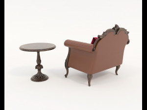 Classic Coffee Table and Armchairs 12 Modelo 3D