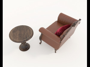 Classic Coffee Table and Armchairs 12 Modelo 3D