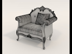 Classic Coffee Table and Armchairs 12 Modelo 3D