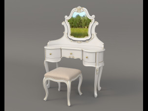 European Style Dressing Table 8 3D Model