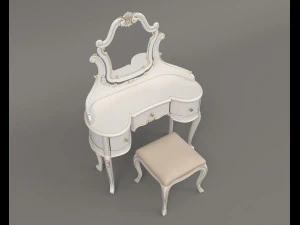 European Style Dressing Table 8 3D Model