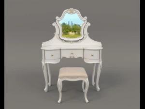 European Style Dressing Table 8 3D Model