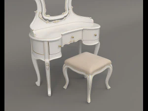 European Style Dressing Table 8 3D Model