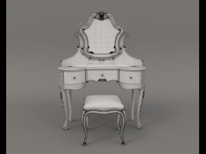 European Style Dressing Table 8 3D 모델