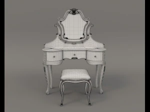 European Style Dressing Table 8 3D Model