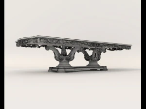 Classic Dining Table and Chairs 17 3D Model