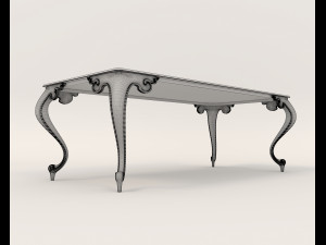 European Style Dining Table and Chairs 15 3D मॉडल