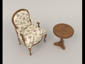 Classic Coffee Table and Armchairs 13 3Dモデル