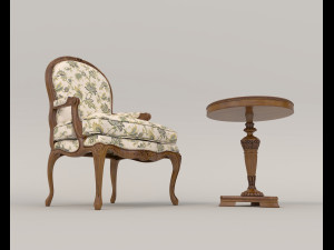 Classic Coffee Table and Armchairs 13 3Dモデル
