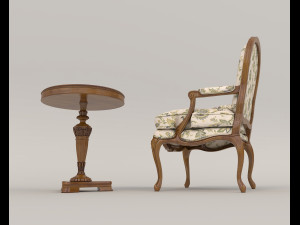 Classic Coffee Table and Armchairs 13 3Dモデル