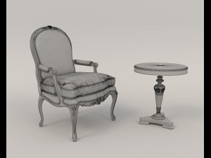 Classic Coffee Table and Armchairs 13 3Dモデル