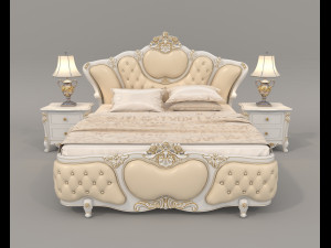 European Style Bed Set 15 3D 모델